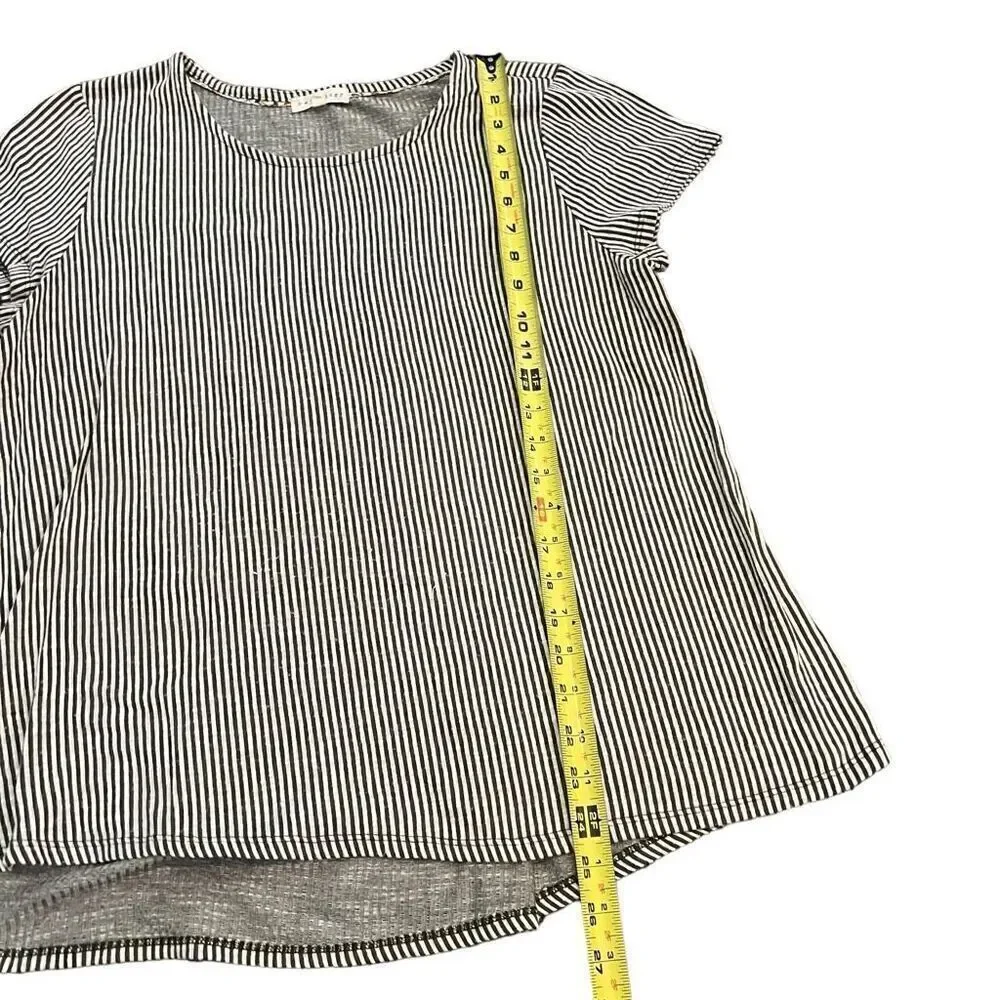 RETROLOGY Green & White Striped Short Sleeve Blouse Size L - Picture 4 of 6